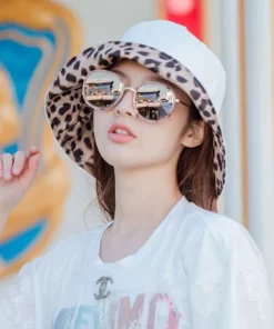 Unisex Reversible Leopard Print Bucket Hat