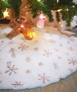 White Snowflake Tree Skirts Christmas Decor