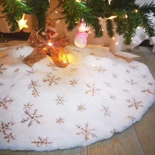 White Snowflake Tree Skirts Christmas Decor