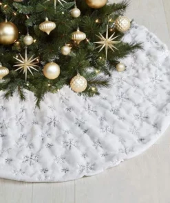 White Snowflake Tree Skirts Christmas Decor