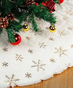 White Snowflake Tree Skirts Christmas Decor