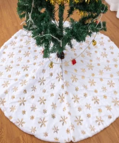 White Snowflake Tree Skirts Christmas Decor