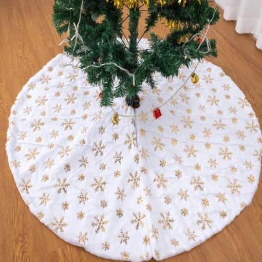 White Snowflake Tree Skirts Christmas Decor