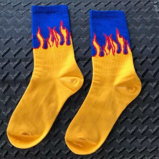 Unisex Flame Socks For Casual Or Formal Style Statement