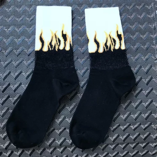 Unisex Flame Socks For Casual Or Formal Style Statement