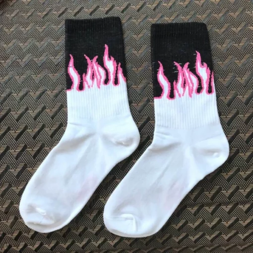 Unisex Flame Socks For Casual Or Formal Style Statement