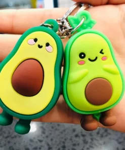 Smiling & Winking Avocado Car Keychain