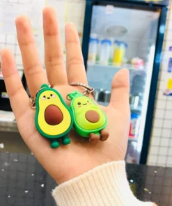 Smiling & Winking Avocado Car Keychain