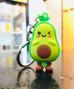 Smiling & Winking Avocado Car Keychain