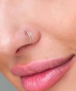 Single Piercing Double Hoop Nose Ring