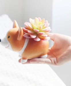 Cute Resin Corgi Planter Flower Pot