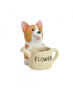 Cute Resin Corgi Planter Flower Pot