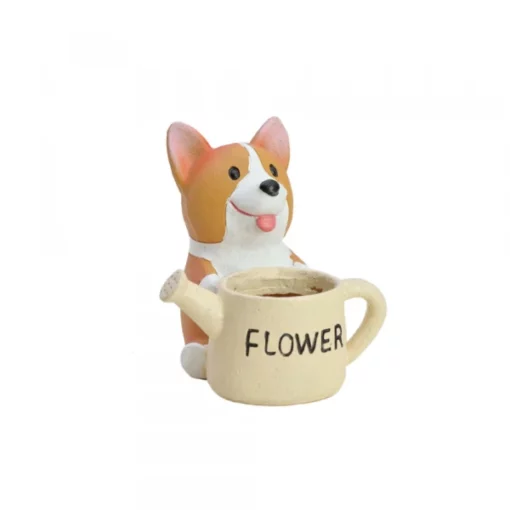 Cute Resin Corgi Planter Flower Pot