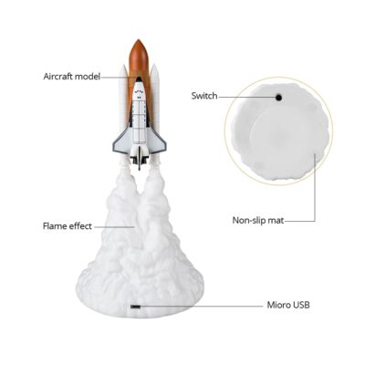 3D Space Shuttle Lamp Light For Night Décor