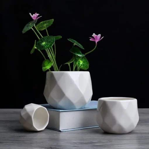 Ceramic Diamond Planter For Indoor Plants