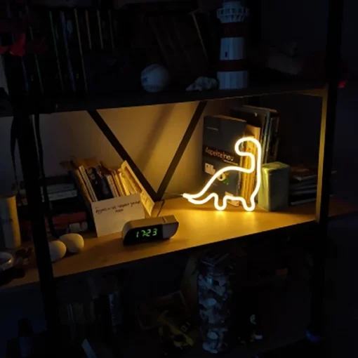 Cute Glowing Neon Dinosaurs Sign