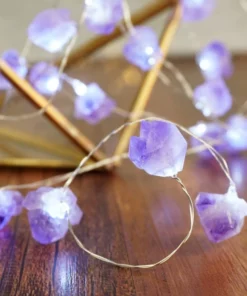 Amethyst Or Fluorite Raw Crystal String Lights