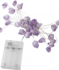 Amethyst Or Fluorite Raw Crystal String Lights