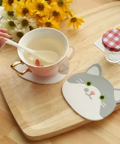 Cat Shaped Tea Coaster Cup Mat