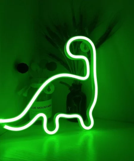 Cute Glowing Neon Dinosaurs Sign