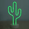 Glow In The Dark Neon Cactus Lamp & Desk Light With Detachable Base