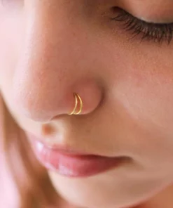 Single Piercing Double Hoop Nose Ring