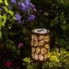 Solar-Powered Leaf Pattern Lantern Light