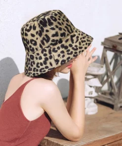 Unisex Reversible Leopard Print Bucket Hat