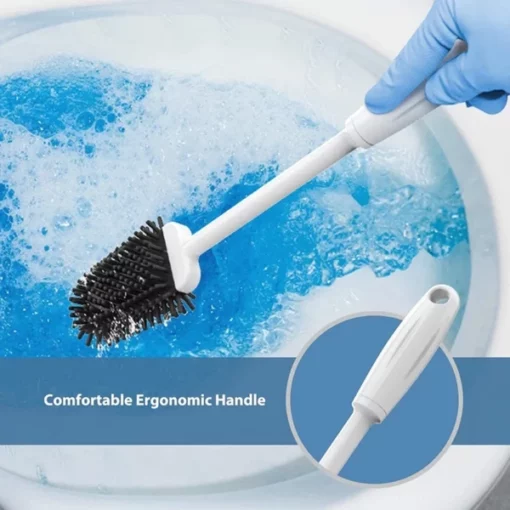 Revolutionary Flexible Silicone Toilet Brush With Holder