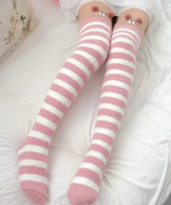 Cute & Comfy Striped Animal Thigh High Socks