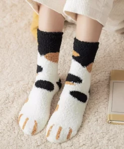 Cute Fuzzy Cat Claw Socks