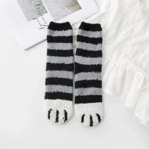 Cute Fuzzy Cat Claw Socks