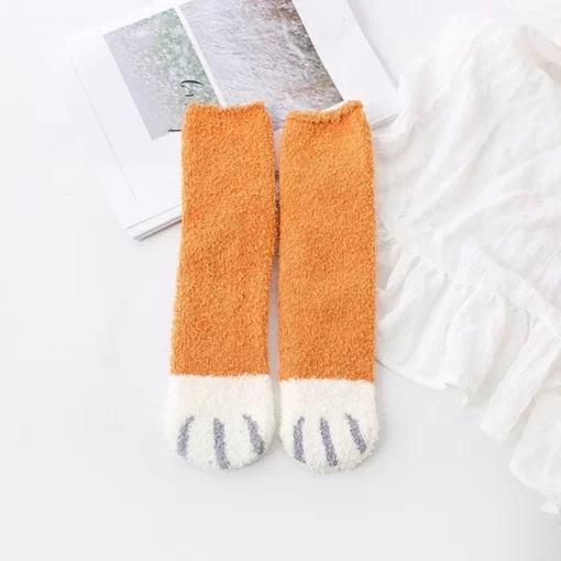 Cute Fuzzy Cat Claw Socks