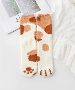 Cute Fuzzy Cat Claw Socks