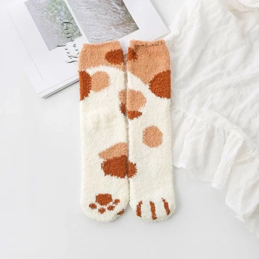 Cute Fuzzy Cat Claw Socks