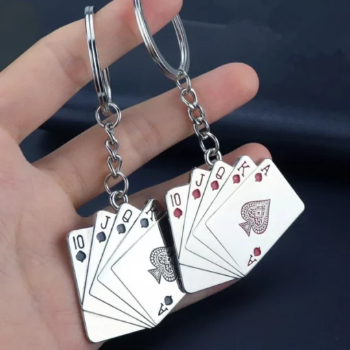 5 Playing Card Keychain For Car Guys