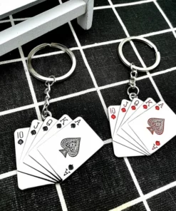 5 Playing Card Keychain For Car Guys