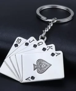 5 Playing Card Keychain For Car Guys