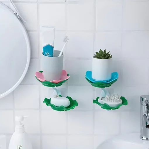 Lotus Shape Double-Layer Soap Holder