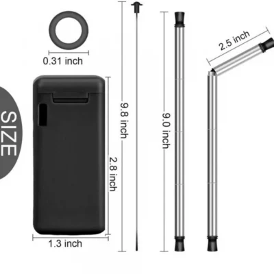 Collapsible Stainless Steel Straw with Case