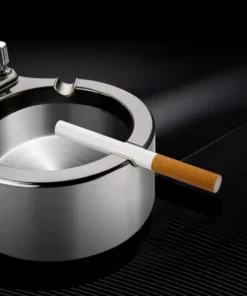 Metal Ashtray With Lighter