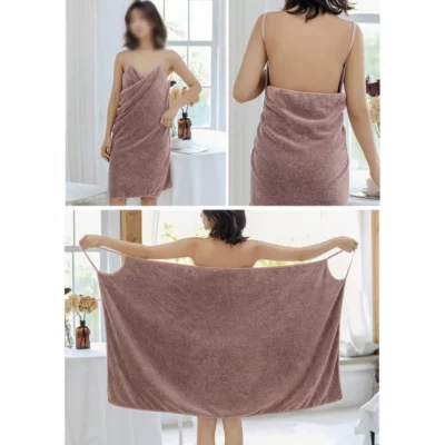 Wearable Microfiber Bath Towel Bathrobe