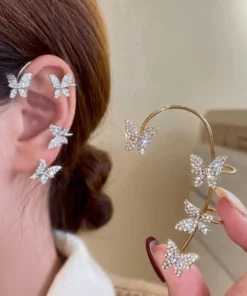 Elegant Easy Clip Butterfly Earrings Require No Piercing