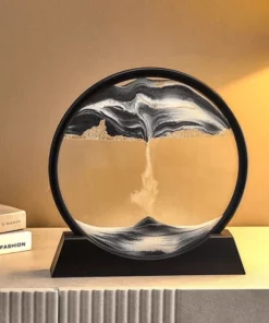 Moving Sand Art Picture Round Glass 3D