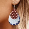 American Flag Multi-Layered Water Drop Earrings