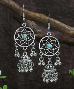 Tibetan Silver Geometric Boho Earrings