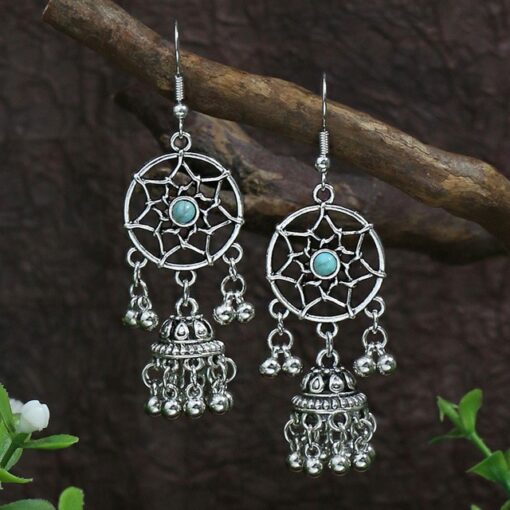 Tibetan Silver Geometric Boho Earrings