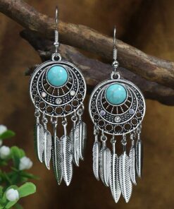 Tibetan Silver Geometric Boho Earrings