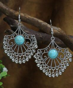 Tibetan Silver Geometric Boho Earrings