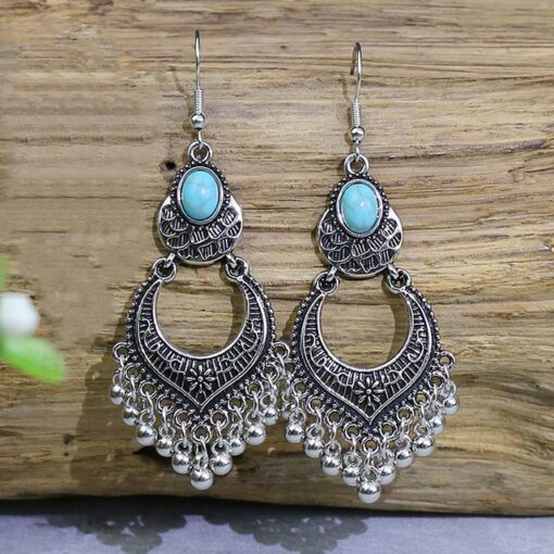 Tibetan Silver Geometric Boho Earrings